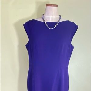 Beautiful Basic Boat Neck Sleeveless Sheath Dress - Lined. Necklace not included